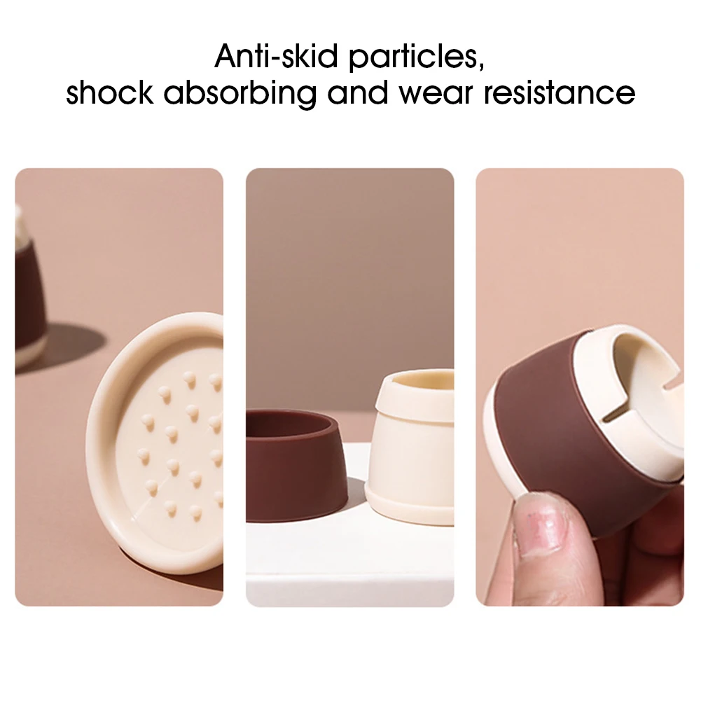

4pcs Silicone Chair Leg Cover Hardwood Floor Protector Furniture Leg Caps Non-Slip Washable Chair Leg Socks Anti Noise Cover