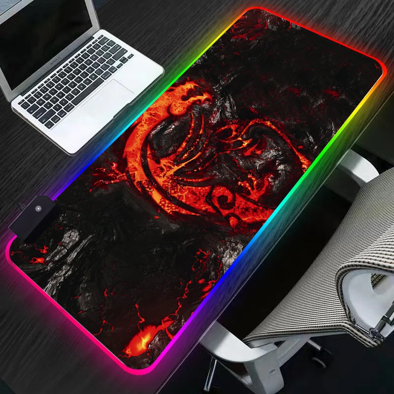 Светодиодный RGB игровой коврик для мыши Dragon Hyper Beast компьютерный XL резиновый