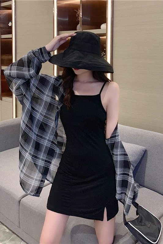 

Spring 2021 new Plaid Shirt Long Sleeve Top thin coat loose top design small mority shirt