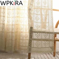 crochet curtains for living room outdoor balcony decor american country hollow out geometric curtain window drapes finished m181