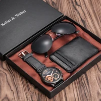 exquisite mens watch card wallet sunglasses gift set quartz wristwatch leather wallets fine sunglass gifts for boyfriend husband