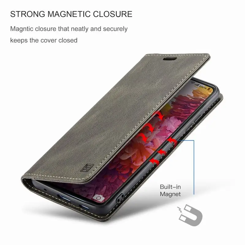 Магнитный флип-чехол для Samsung Galaxy S21 Ultra Etui S20 FE Funda кожаный чехол-бумажник S8 S9 S10 Plus