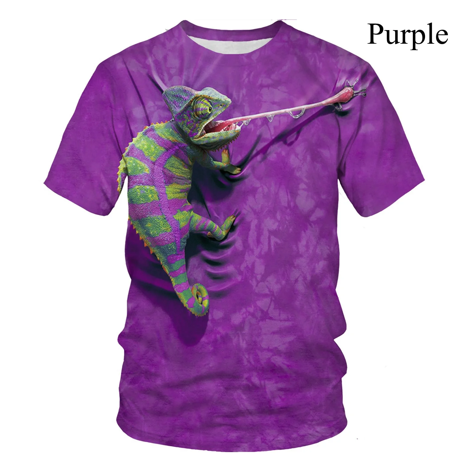 

New Summer Hot Men's Fashion Animals 3d T-shirt Lizard Drop 3d Printed Short-sleeved T-shirt