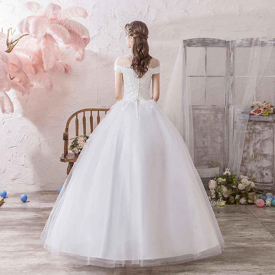 Бальное платье свадебное 2019 Милое Свадебное принцессы на шнуровке с высоким