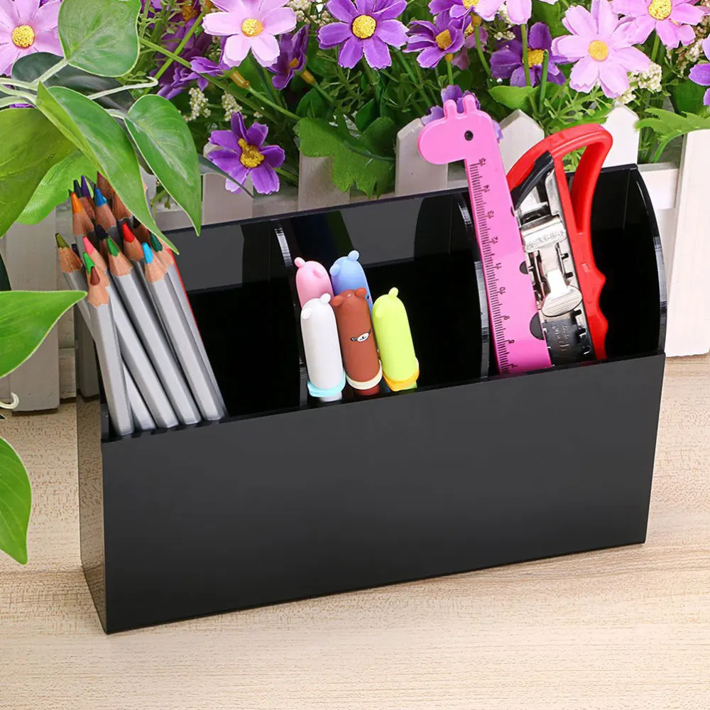 

1PC Wall-mounted 3-grid Storage Holder Phone Storage Box (Black)