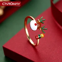 ins christmas deer open index finger ring ring girl heart japanese entry lux chic joint little finger tide little finger ring