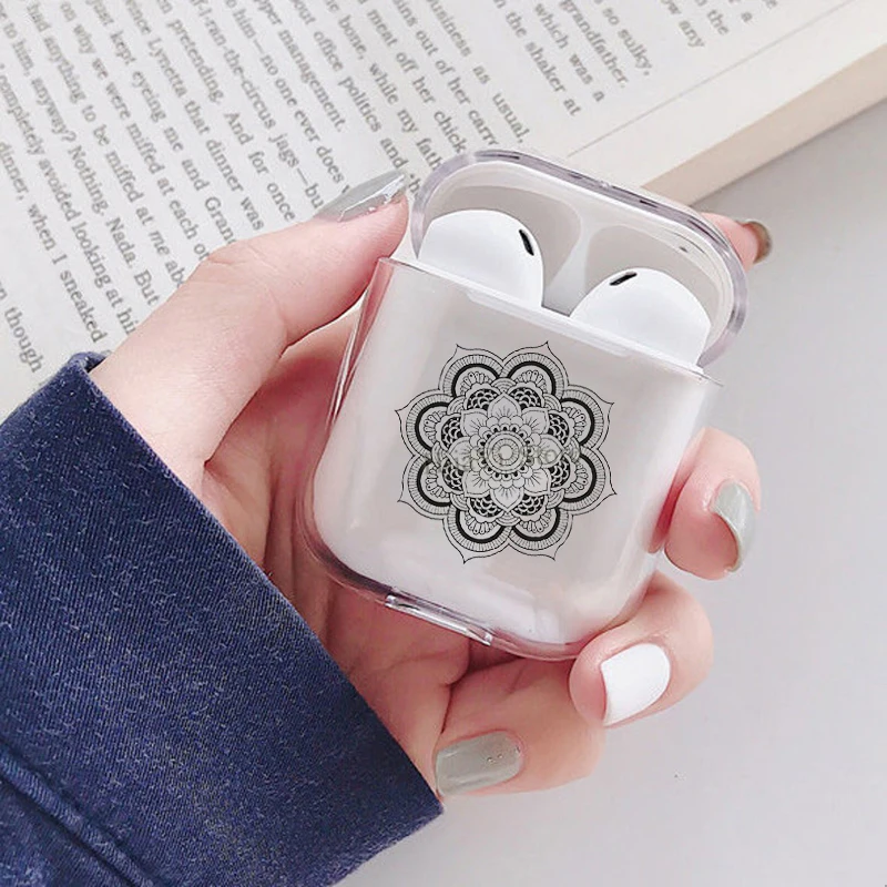 

Mandala Flower Art Earphone Case For Apple AirPods 1 2 Soft TPU Transparent Cover For Airpods Accessories