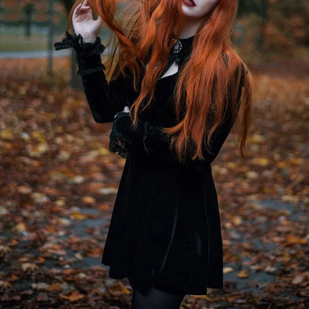 2019 женские платья черное сексуальное готическое кружевное плиссированное