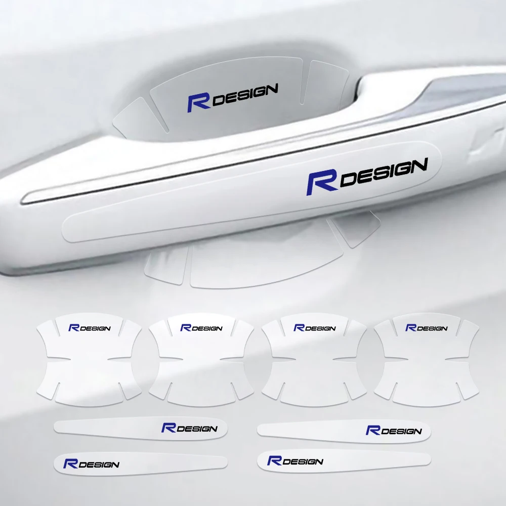 8 шт. прозрачные наклейки на дверную ручку для Volvo Rdesign T6 AWD S40 S60 S90 XC40 XC 60 XC90 V40 V50 |