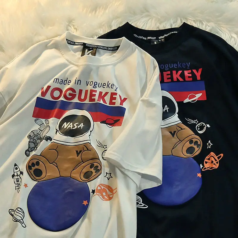 

100% cotton short-sleeved t-shirt men's 2021 new American retro tide brand clothes men's all-match casual t-shirt ins