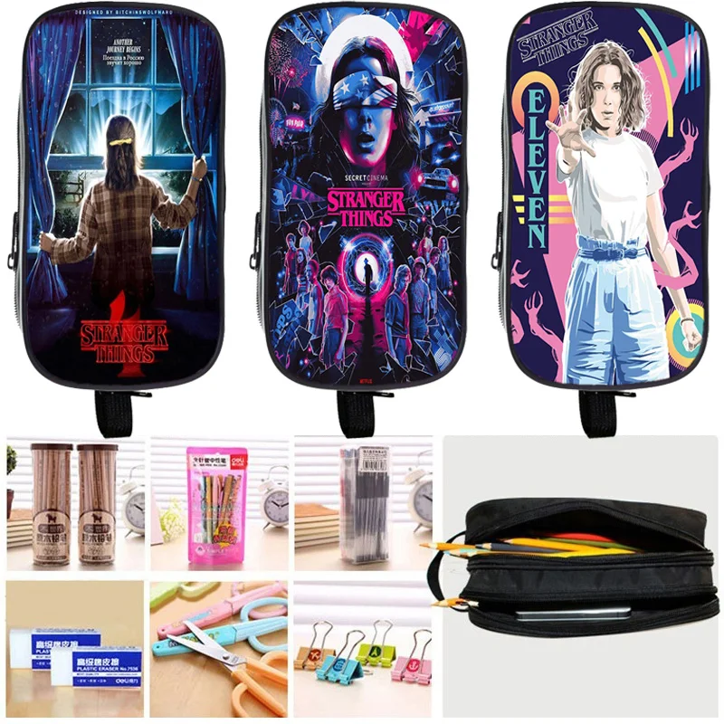 

Women Stranger Things Cosmetic Cases Students Pencil Bags Boys Girls Stationary Bags School Supplies Pencil Case Kids Pencil Box