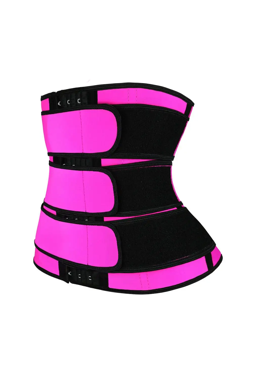 Розовый 9 стальных костей неопреновый пояс для талии тренировочный с крючком
