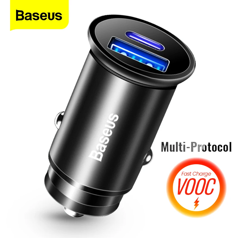 

Baseus Car Charger Cigarette Lighter Support PPS SCP PD 3.0 QC 4.0 VOOC Warp Fast Charging For Car Charge Adapter Accessories