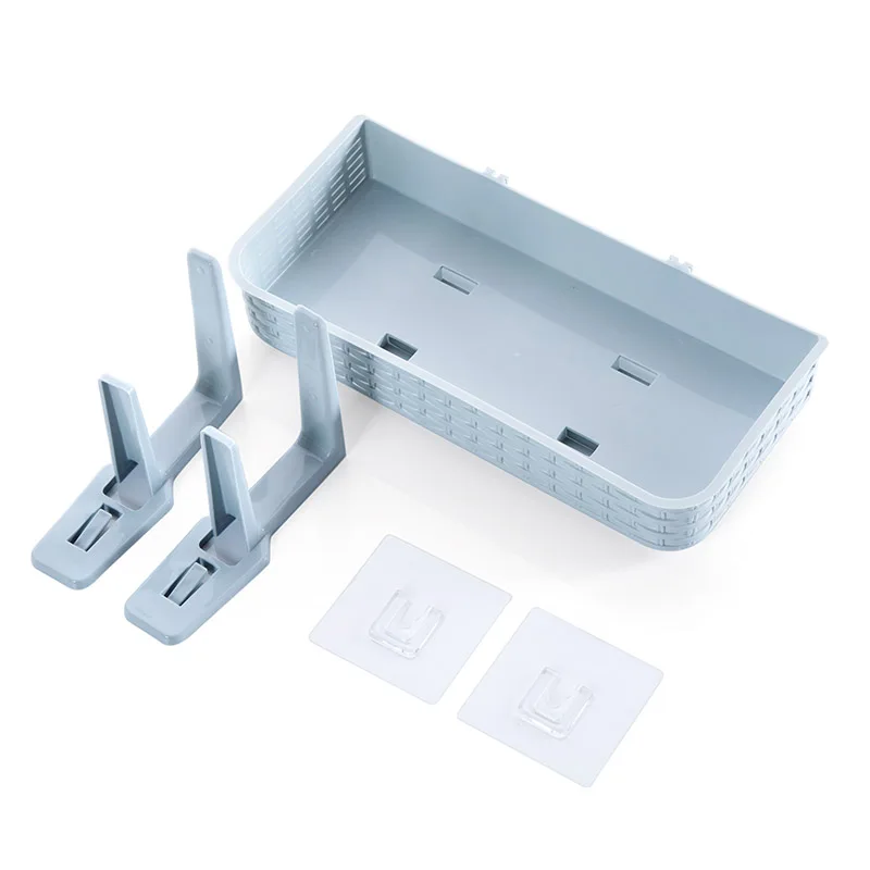 Полка в ванную комнату без отверстий пластиковая настенная подвесная полка для