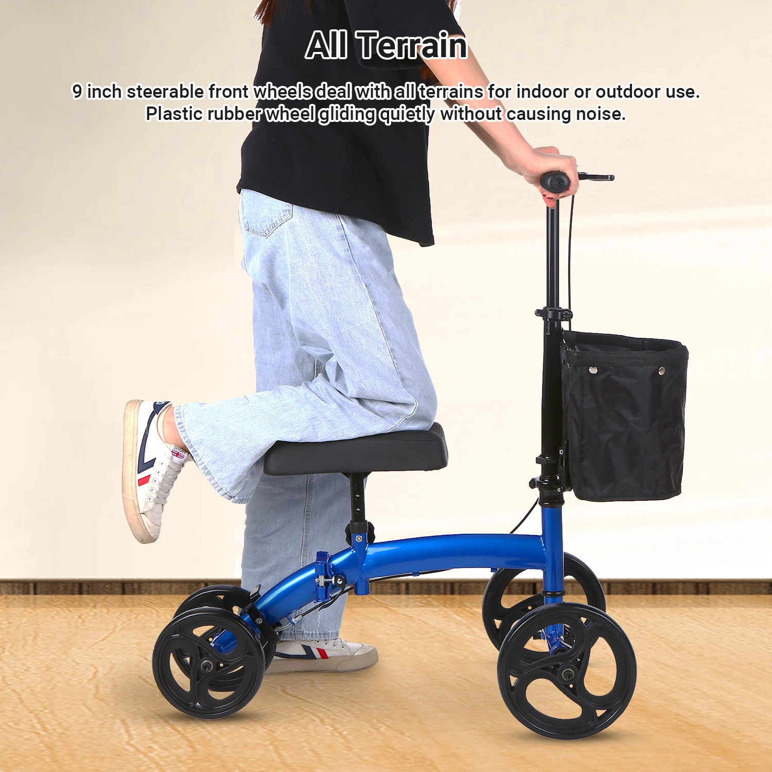 Вездеход регулируемый высота коленный ходунок легкий и складной роликовый