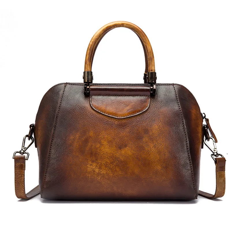 Женская сумка-мессенджер из натуральной кожи с верхней ручкой трендовая