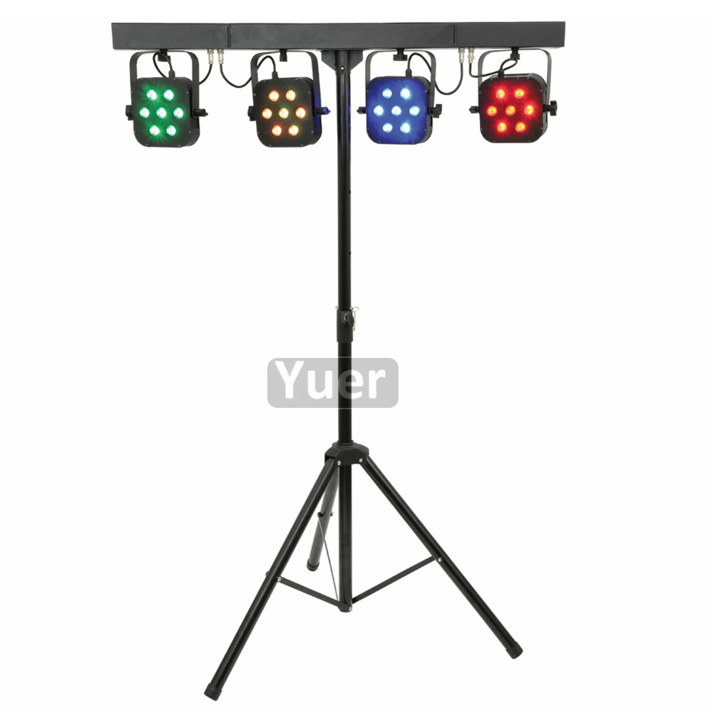 7x10 Вт 4IN1 RGBA/W светодиодный комплект par kit s Высокое Мощность плоский тонкий комплект DMX512 DJ диско комплект par kit свет для вечерние Клубные освещение свадебной сцены