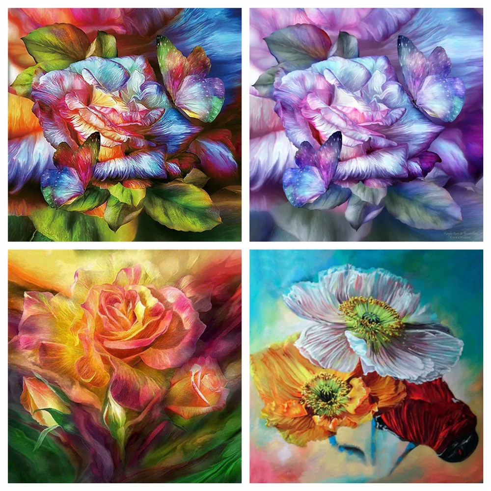 Картина 5d &quotсделай сам&quot квадратная картина с изображением пиона бабочки