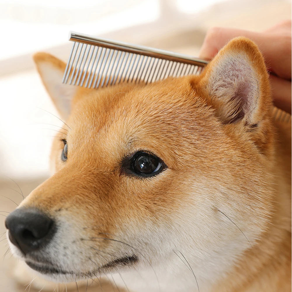 1 шт. Нержавеющая сталь гребень для автоматический поводок собак кошек Расческа