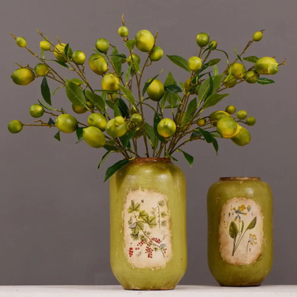 Искусственные фруктовые ветки желтые ягоды имитация лимона фруктов сделай сам