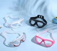 2pcs swimming goggles earplugs professional waterproof glasses swimming cap swimming pool glasses anti fog men womens optical