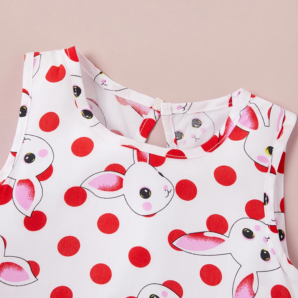 

Cute Dots Print Outfits Girls Kids Sleeveless Tops Pants 2pcs Clothes Set