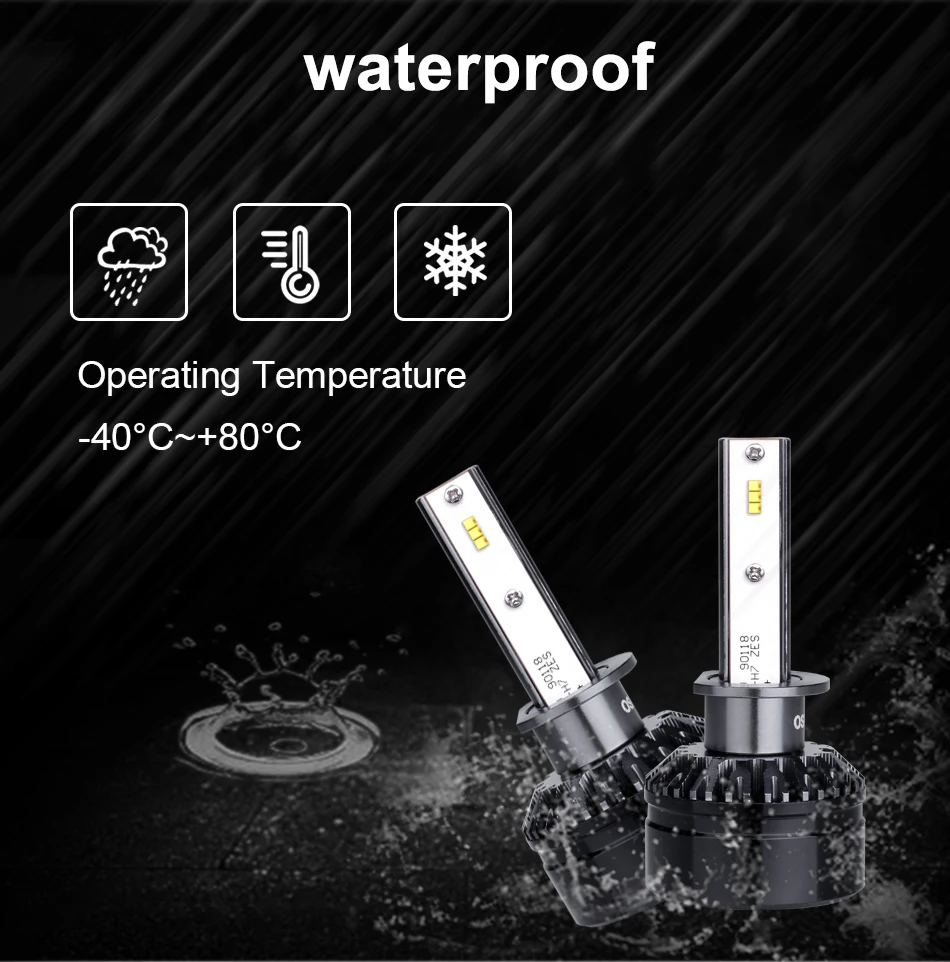 Osram H7 светодиодный турбо фары автомобиля H1 светодиодный противотуманный свет лампы H7 ближнего света дальнего света 12 в 19 Вт Интегрированные чипы замена