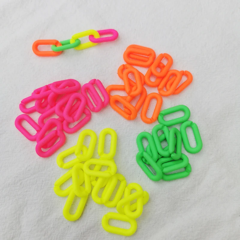 100 шт. 11*20 мм DIY Флуоресцентные акриловые соединители для звеньев цепи. Для женщин