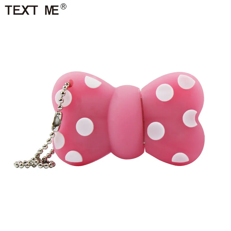 

TEXT ME USB 2.0 64GB 32GB 16GB 8GB 4GB cartoon Bow-knot memory stick u disk lovely 128MB usb flash drive Bowknot pendrive Cle