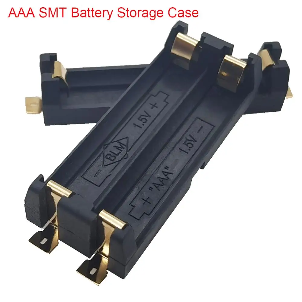 1/2 слот AAA Батарея держатель SMD SMT коробка с бронзовые значки DIY литий пружинный