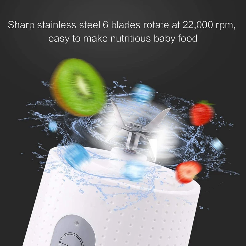 

2 Set Portable Blender,Smoothies and Shakes USB Rechargeable Juicer Cup with 6 Powerful Blades White & Pink