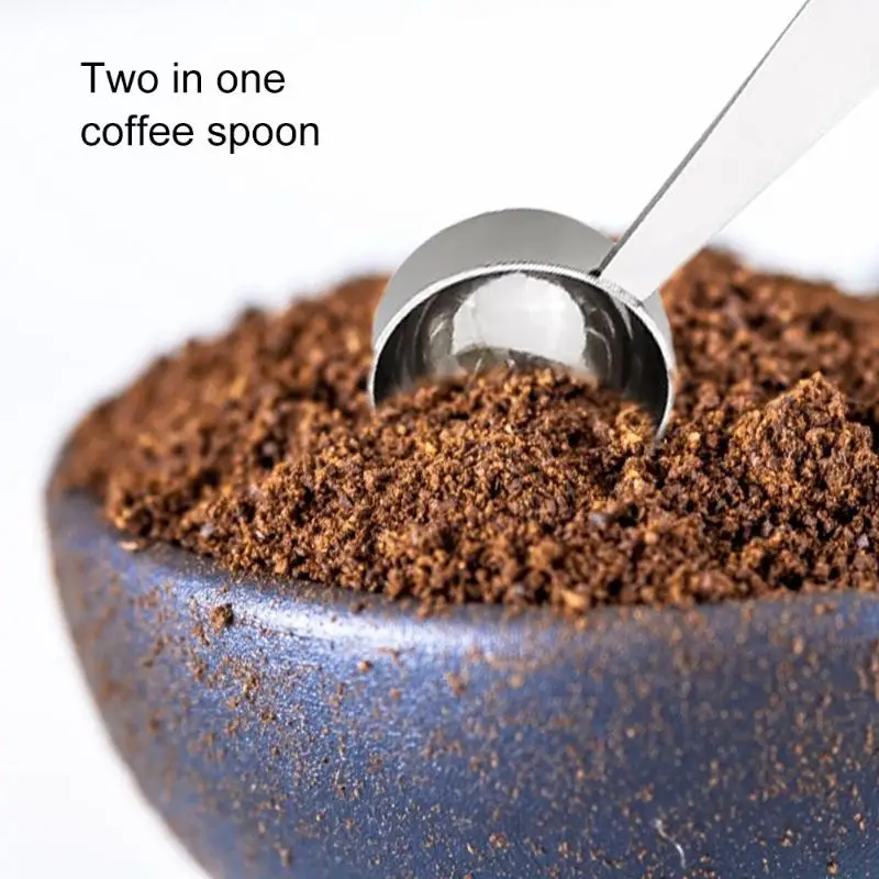 2 in 1 Stainless Steel Coffee Tamping Measure Spoon Bean Powder Cafe Measuring Scoop Tools | Дом и сад