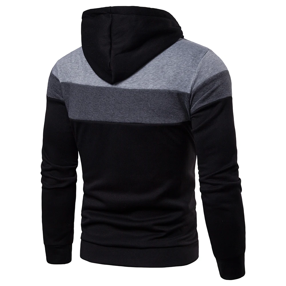 

ZOGAA 2021 New Men's Color Block Hoodie Cotton Long Sleeve Round Tie Hood Pullover Men's Sportswear Personalized Streetwear