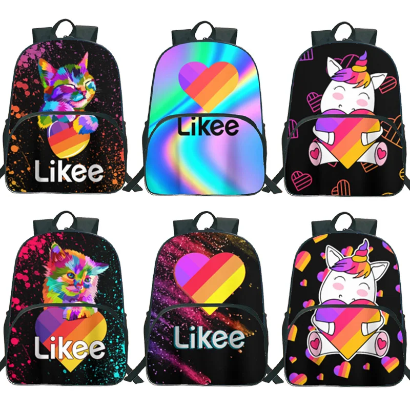 

Likee Backpack Beautiful Bookbag LIKEE Video App Backpack Boys Girls School Bags Teenage Laptop Knapsack Russian Styles bag