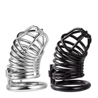 male steel black chastity device belt bird metal cage cock lock restraint ring sex toy for men