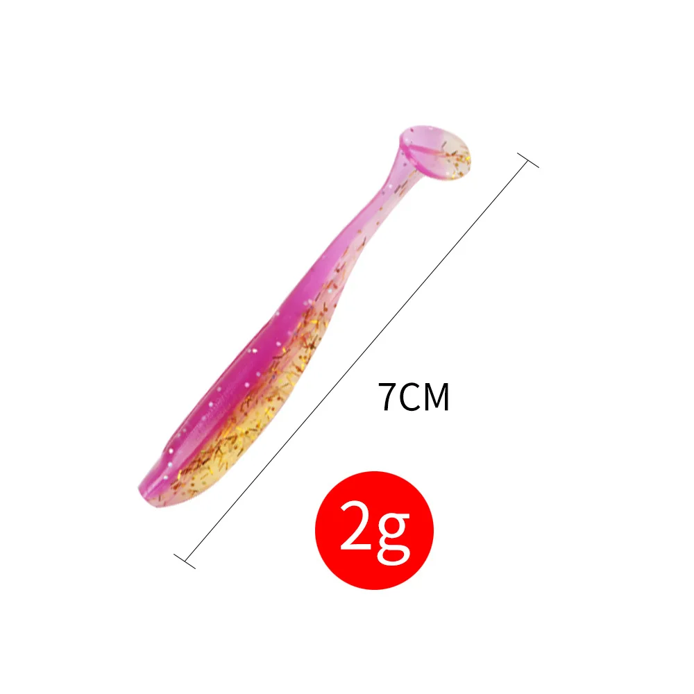 10 шт./лот мягкая рыболовная приманка 70 мм 2 г силиконовая джиг-воблер червь