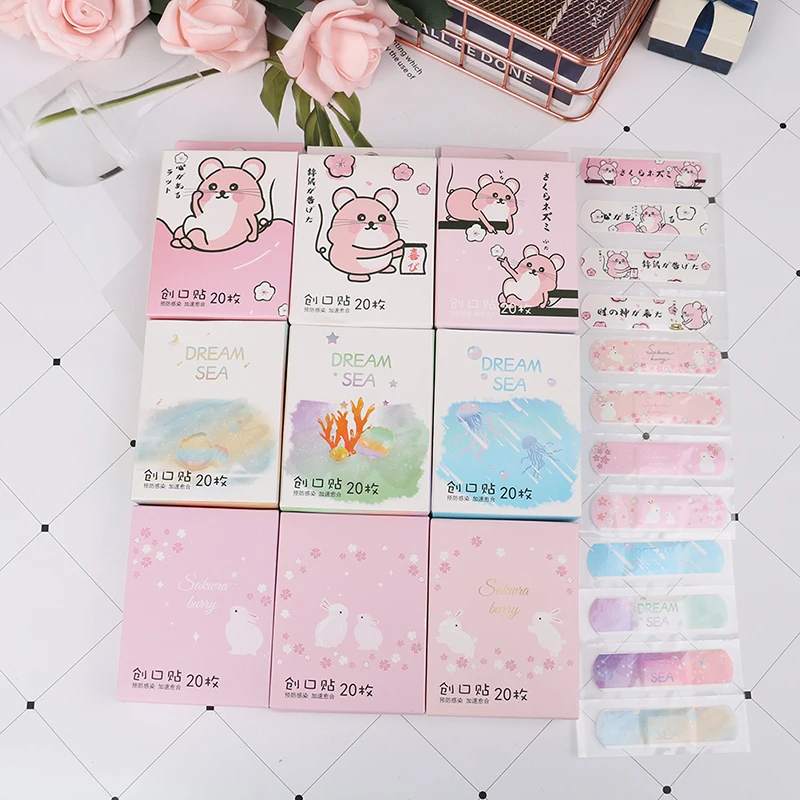 

Cute Cartoon Breathable Band Aid Waterproof Outdoor Portable Adhesive Bandages First Aid Emergency Kit For Kids