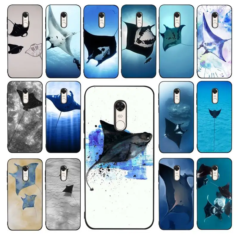 

MaiYaCa Animal Manta Ray Phone Case for Redmi 5 6 7 8 9 A 5plus K20 4X 6 cover