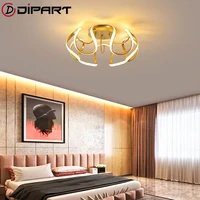 nordic modern led ceiling lights aluminum gold lamp for home living room art decor ceiling mounted bedroom lighting dimmable