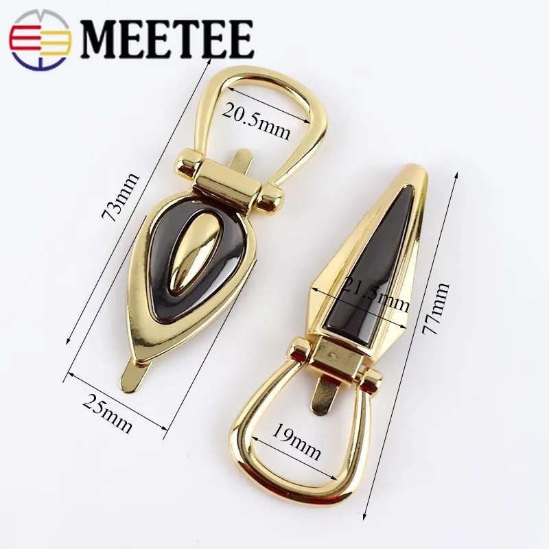Meetee 2/4 шт. 73/78 мм Металлические Кольца-зажимы для сумки кольца цепочки подвесные