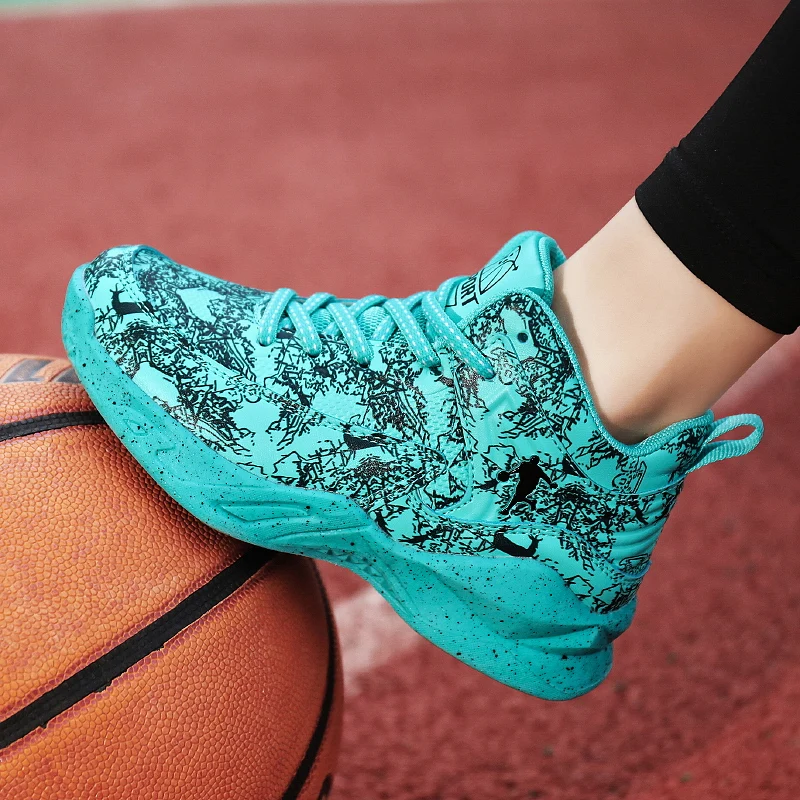 

Баскетбольная обувь для мальчиков, кожаные кроссовки с высоким верхом, Нескользящие, детская спортивная обувь, Уличная обувь