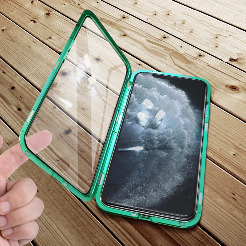 

Защитный чехол для iPhone 11 Pro max, магнитный стеклянный чехол для телефона iPhone 11 Pro, передняя и задняя стеклянная крышка, чехол для телефона