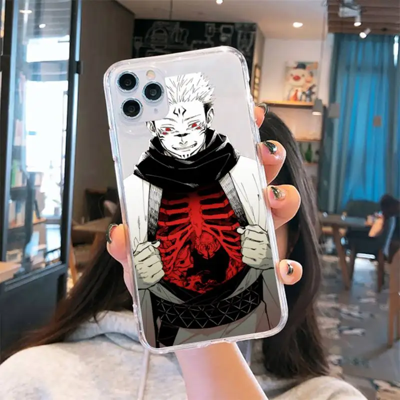 

Anime Jujutsu Kaisen comic Phone Case Transparent soft For iphone 5 6 7 8 11 12 s c se plus mini x xs xr pro max cover shell