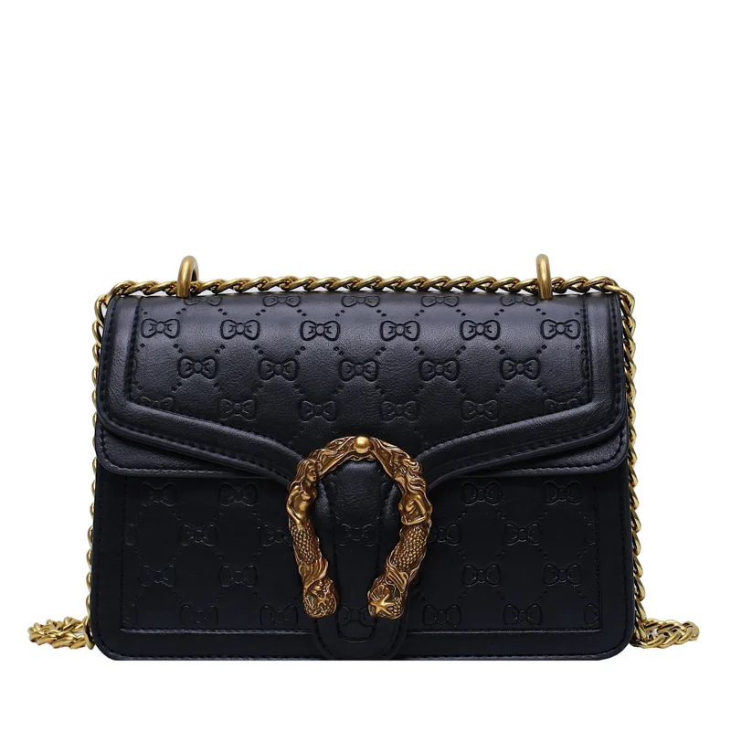 

European Retro Fashion Ladies Square bag New High Quality PU Leather Shoulder Bag Crossbody Bags Fashion Chain Messenger Bag