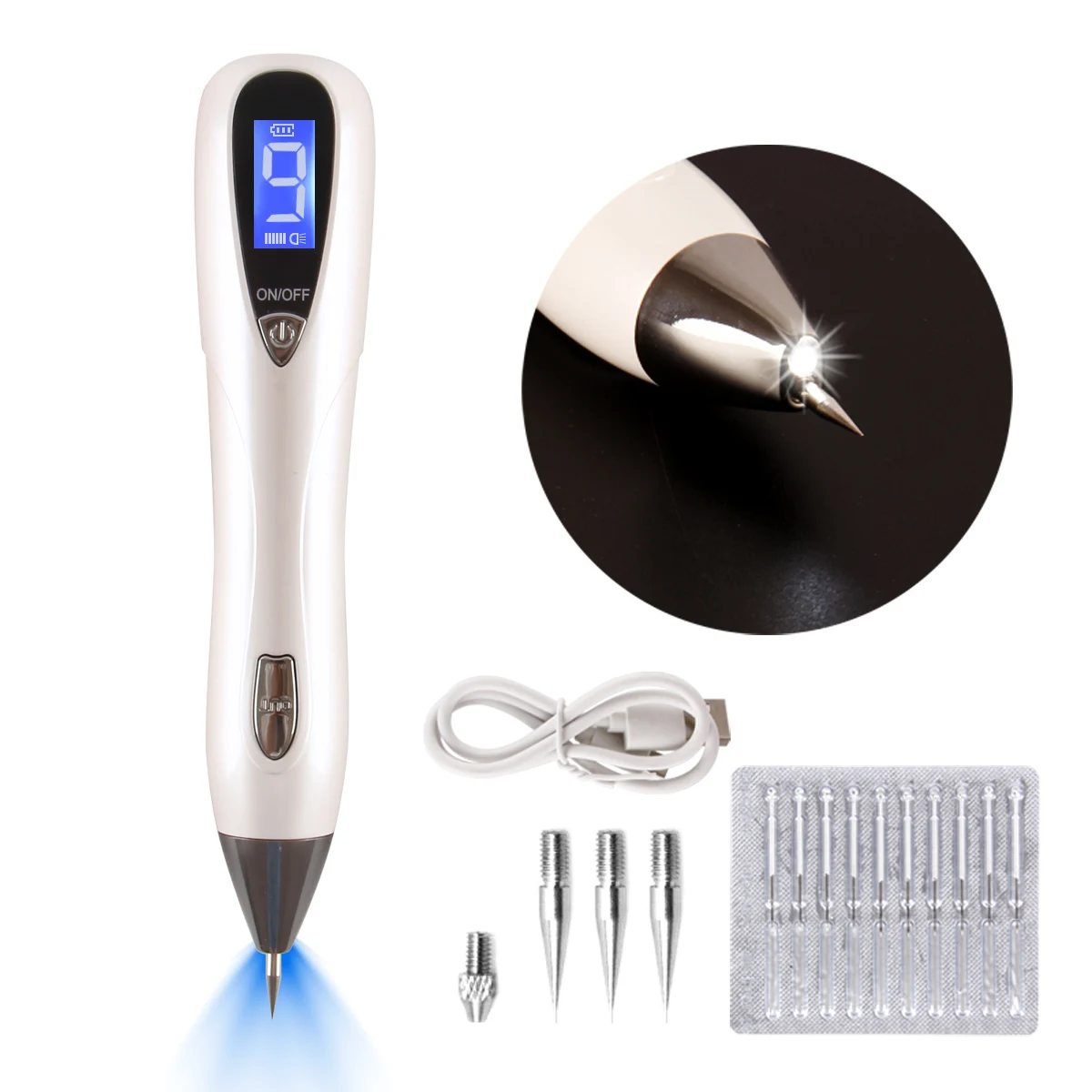 

Laser Spot Tattoo Removal Machine Freckle Wart Tag Remove Pen Dark Spot Remover for Face Beauty Care LCD Rechargeble