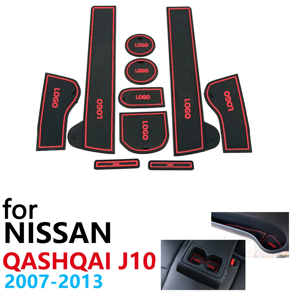 Противоскользящий резиновый коврик для подстаканника дверной паз Nissan Qashqai J10 2007 ~