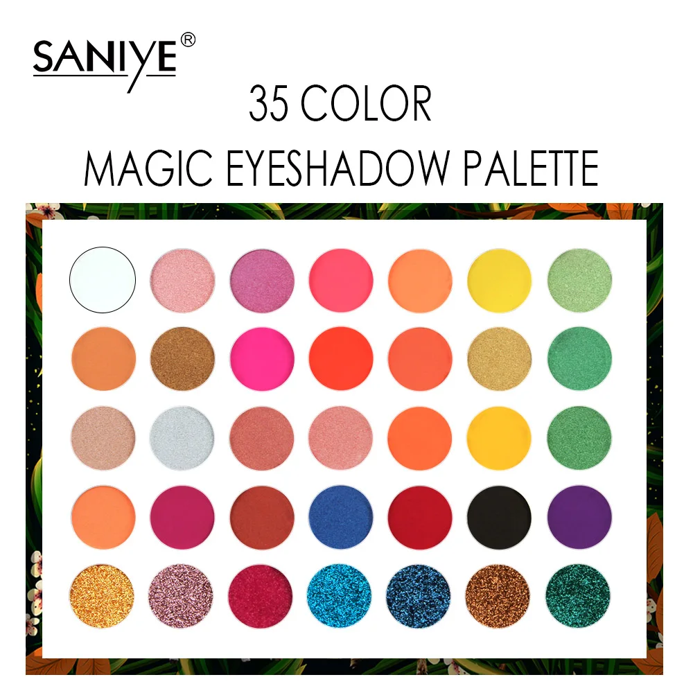 SANIYE макияж тени для век Палитра матовые блестящие 35 оттенков пигментированные