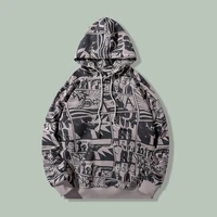2021 comic print hoodie mens fall campus couple loose hoodie hip hop streetwear unisex oversized sports hoodie