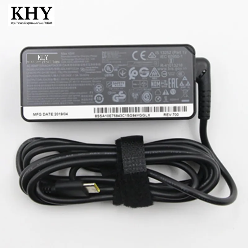 Оригинальный 3 контактный адаптер переменного тока 45 Вт 20 в 2 25 а для ThinkPad L380 E480 T470