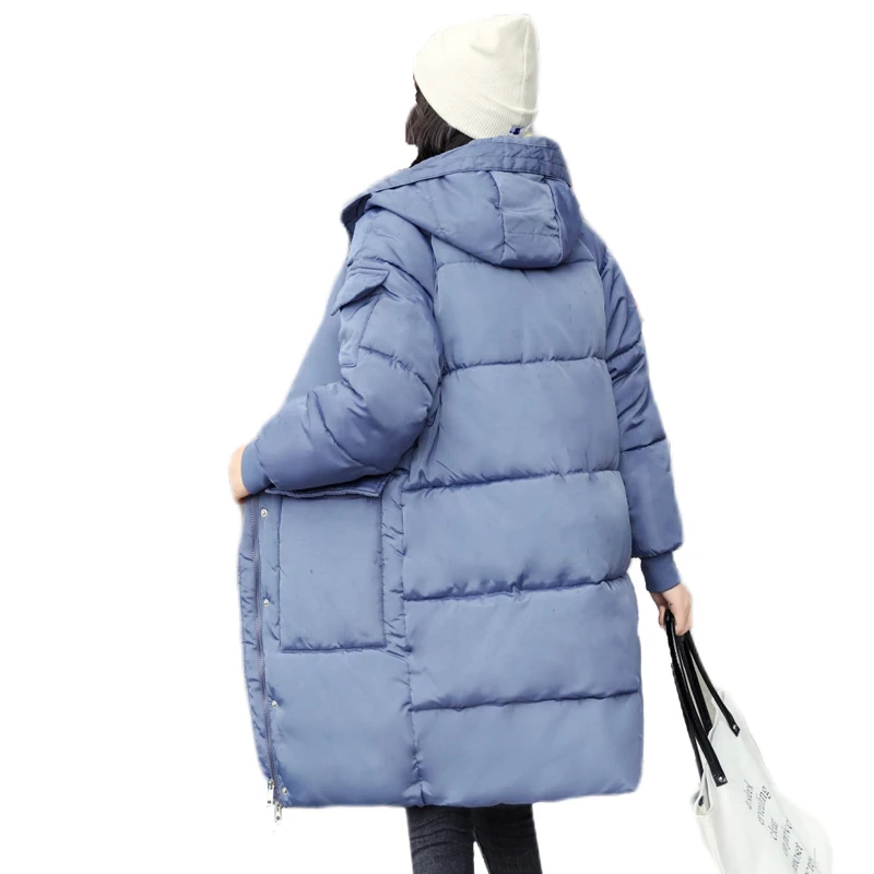 Женская зимняя длинная куртка с капюшоном и воротником стойкой|Женские парки| |